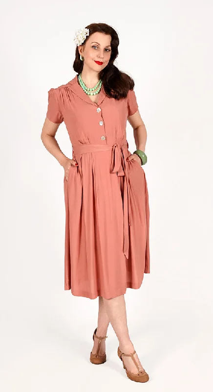 Katherine Shirt Dress in Rose