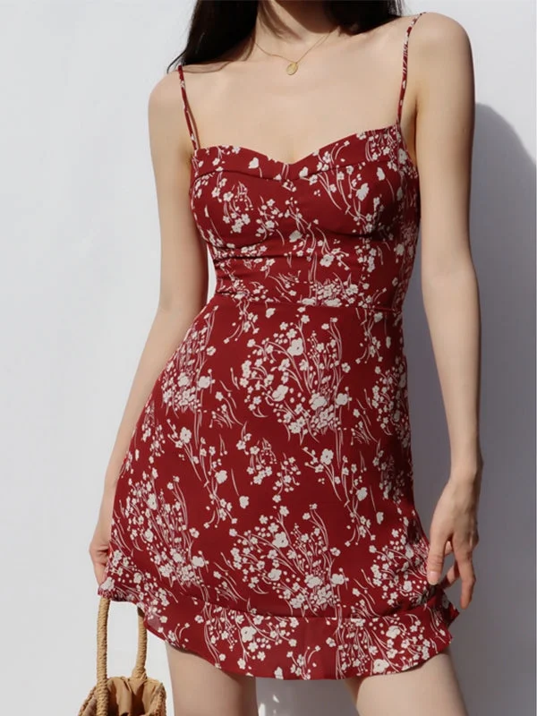 BerryBetty - Vintage Ruffle Floral Mini Dress