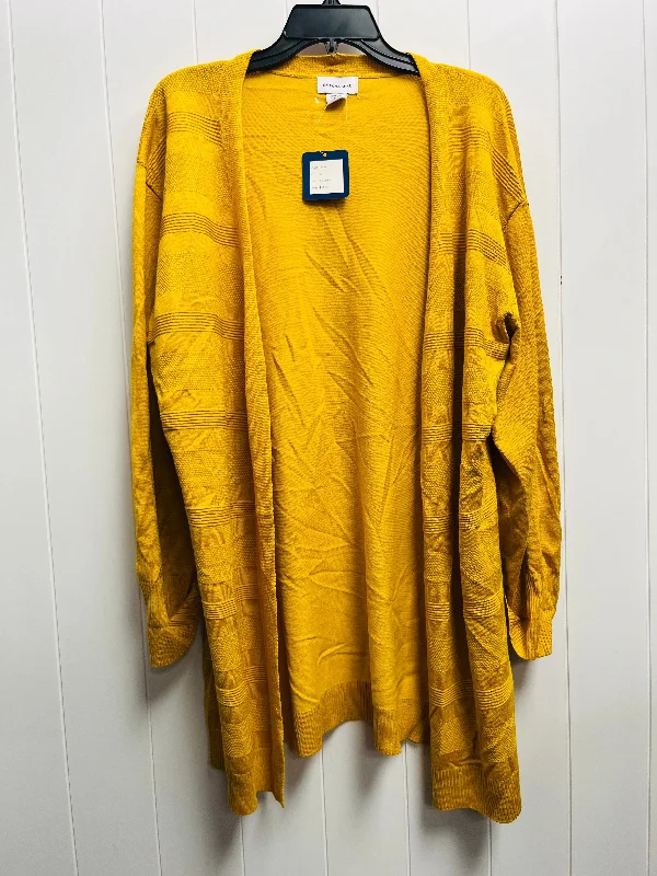 Sweater Cardigan By STITCOUNT In Yellow, Size: Xl