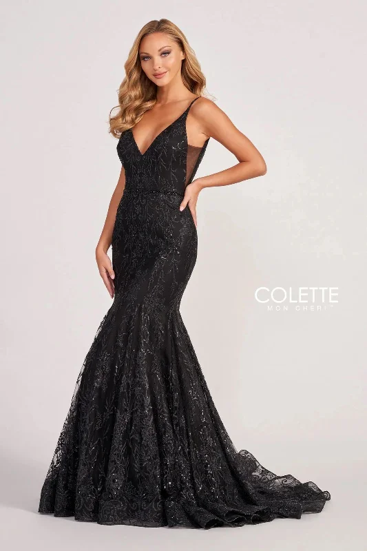 Colette CL2021 Fitted Prom Long Glitter Formal Mermaid Dress