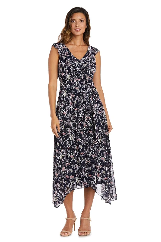 R&M Richards 9314 High Low Sleeveless Floral Dress