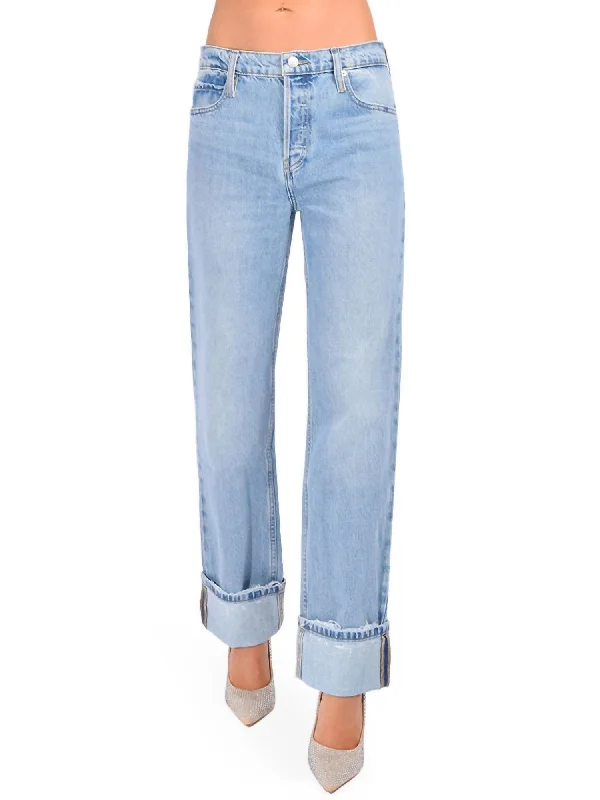 Slouchy Straight Wide Cuff Jeans In Ziggy