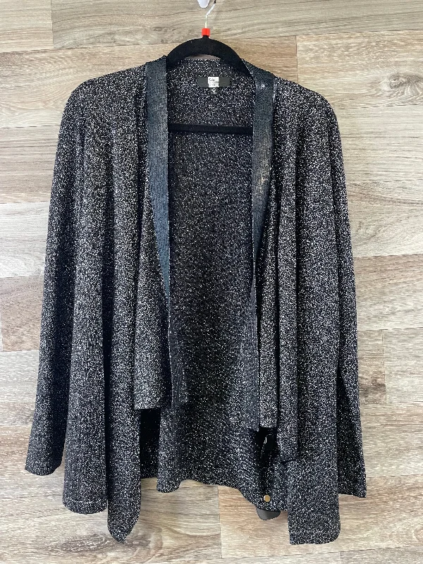 Cardigan By Saks Fifth Avenue In Black & Silver, Size: Xs