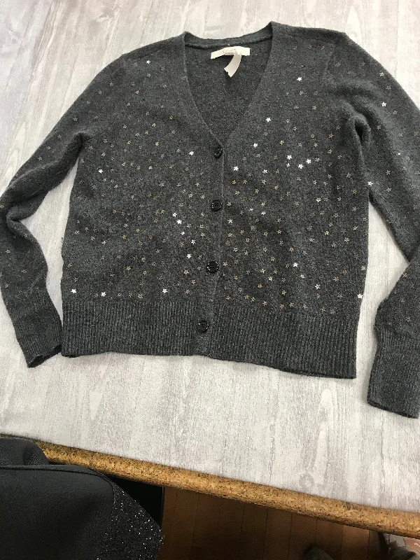 Sweater Cardigan By Loft In Grey, Size: S