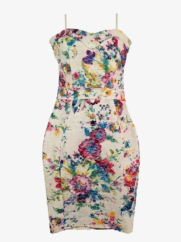 Lipsy London Bright Multicolour Floral Dress Size 10