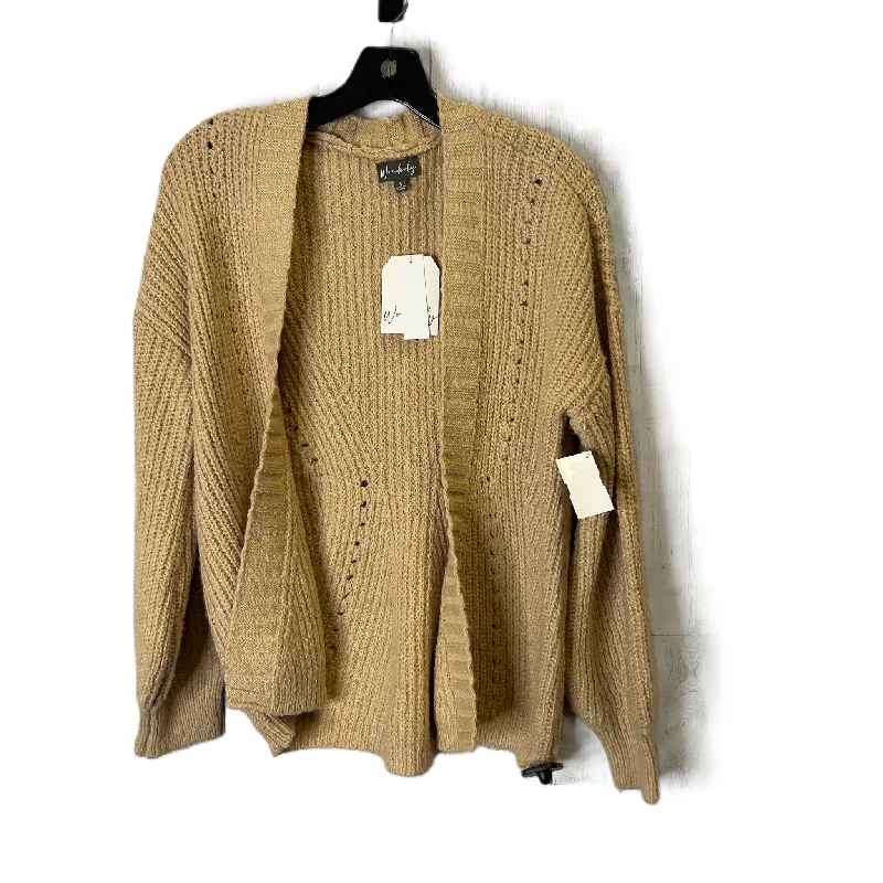 Sweater Cardigan By Wonderly In Tan, Size: S