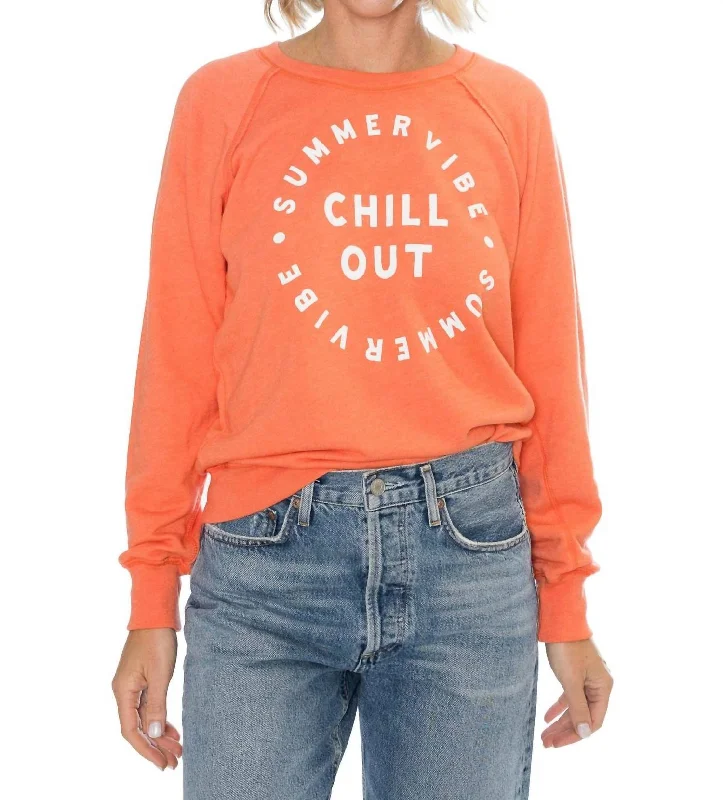 Raglan Chill Sweatshirt In Coral