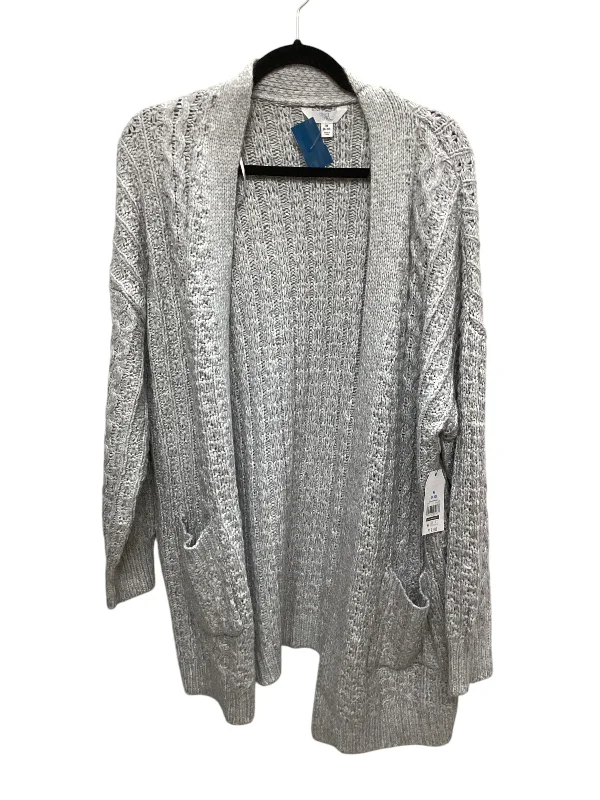 Sweater Cardigan By Time And Tru In Grey, Size: M