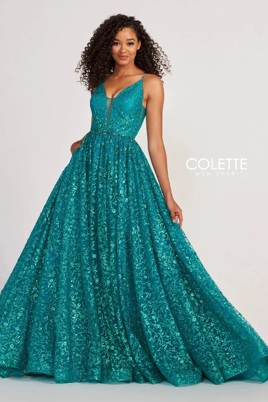 Colette CL2016 Prom Long Formal Glitter Ball Gown