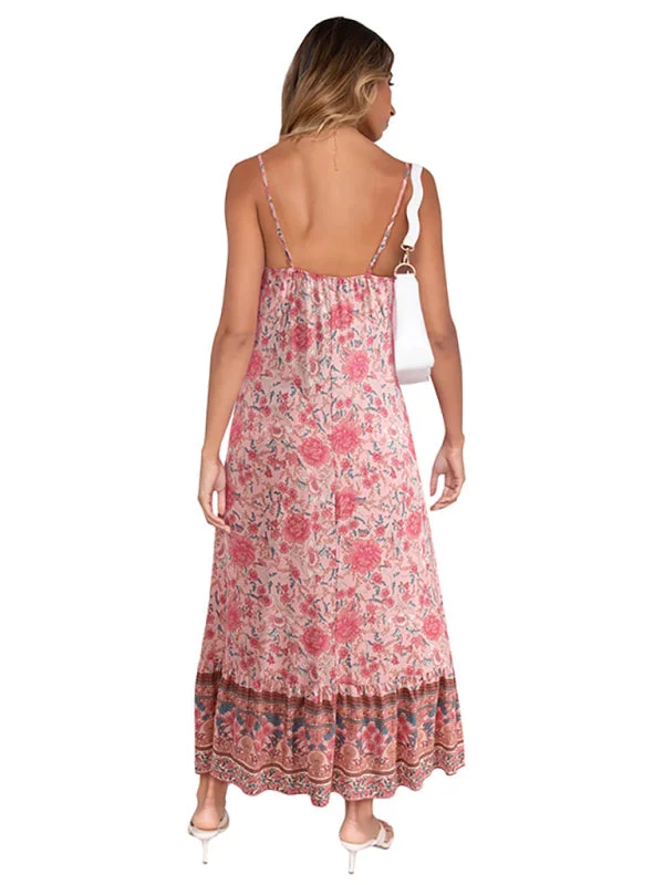 BerryBetty - Women's Bohemian suspender Floral Dress