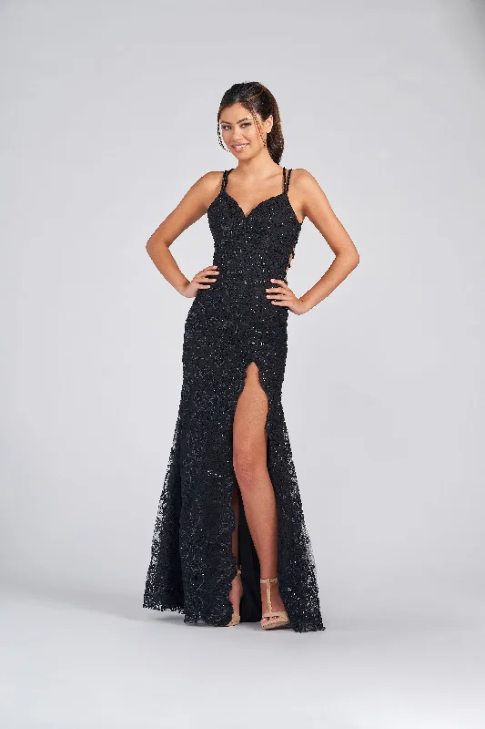 Colette CL12280 Fitted Long Formal Sequin Prom Dress