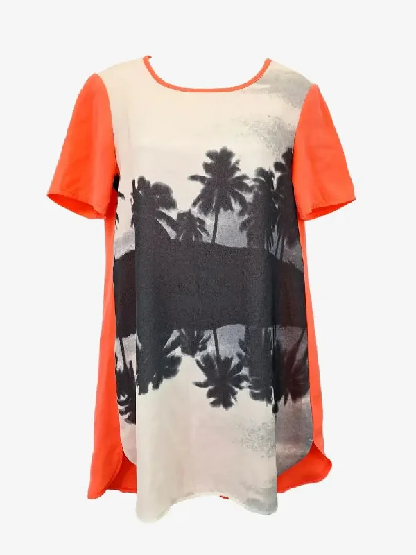 Finders Keepers Vibrant Coral LA Palms T-shirt Dress Size S