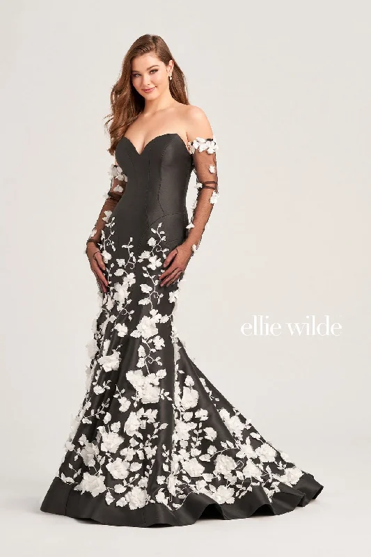 Ellie Wilde EW35036 Mermaid Applique Prom Long Dress