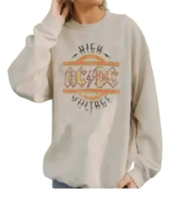 Ac/dc High Voltage Sweatshirt In Sand