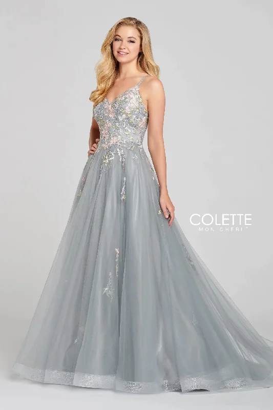 Colette CL12138 Applique Long Formal Prom Dress