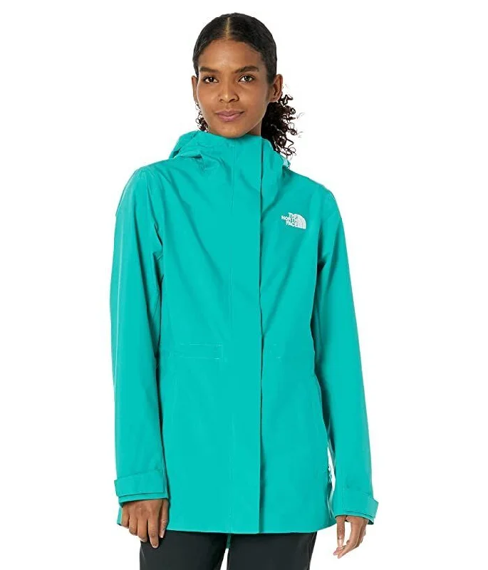 The North Face NF0A5J5UZCV Women Porcelain Green City Breeze Rain Jacket ONF1205