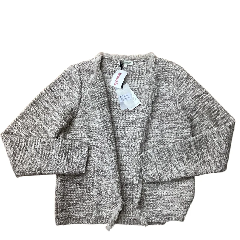 Sweater Cardigan Designer By Cmb In Cream & Tan, Size: L