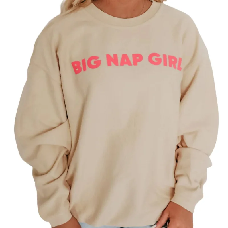 Big Nap Girl Neon Corded Sweatshirt In Yellow