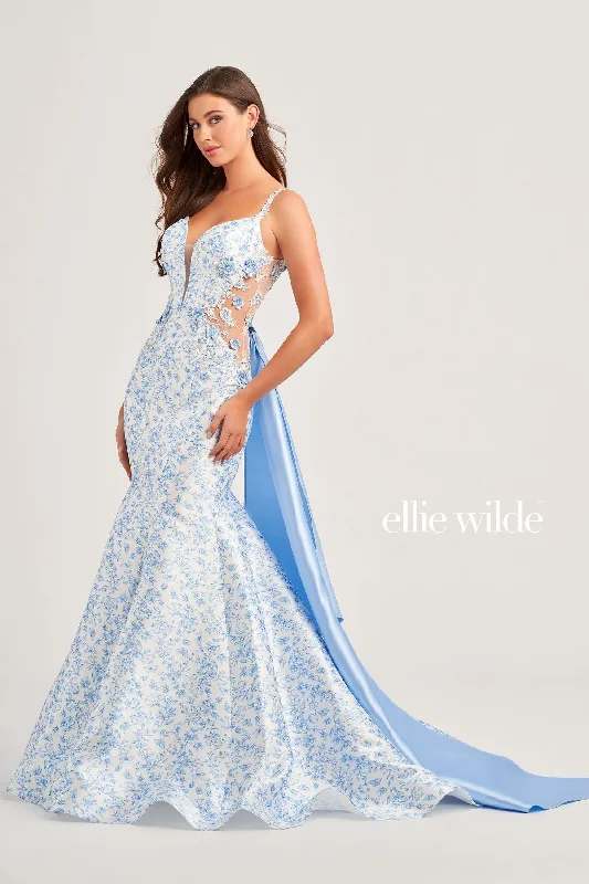 Ellie Wilde EW35033 Long Formal Mermaid Overskirt Prom Gown