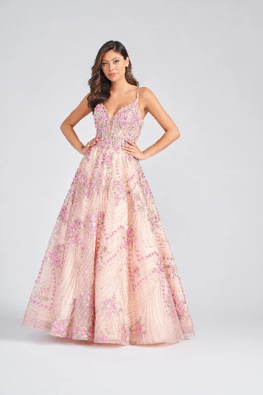 Colette CL12279 Long Formal Beaded Floral Prom Dress