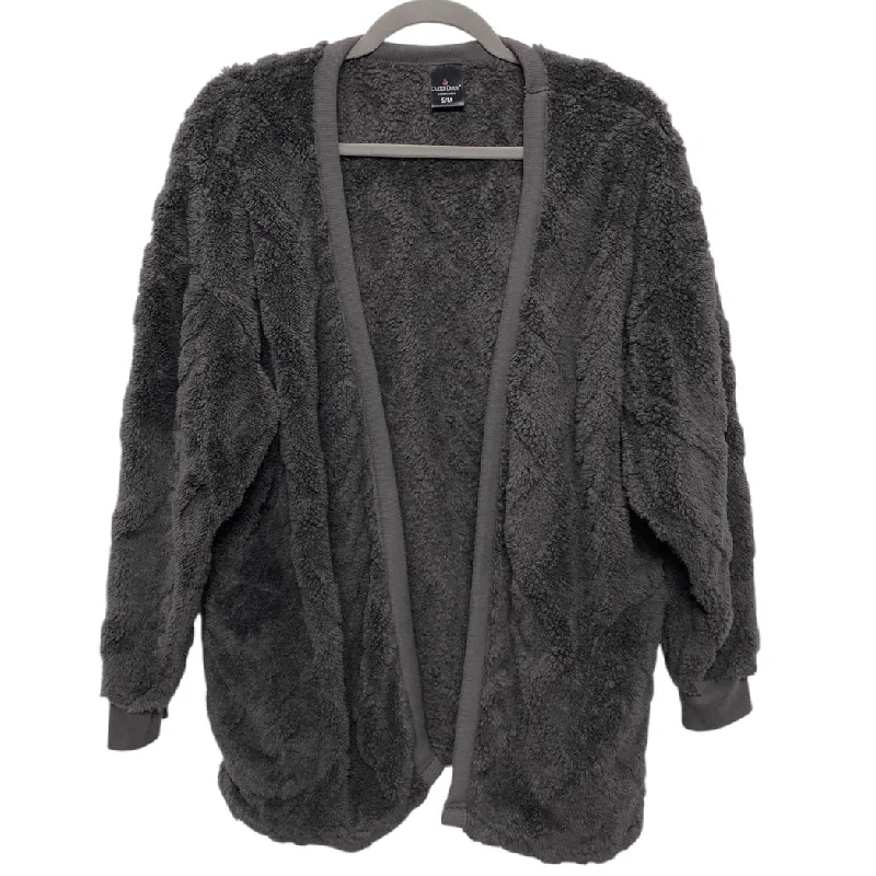 Sweater Cardigan By Cuddl Duds In Grey, Size: M