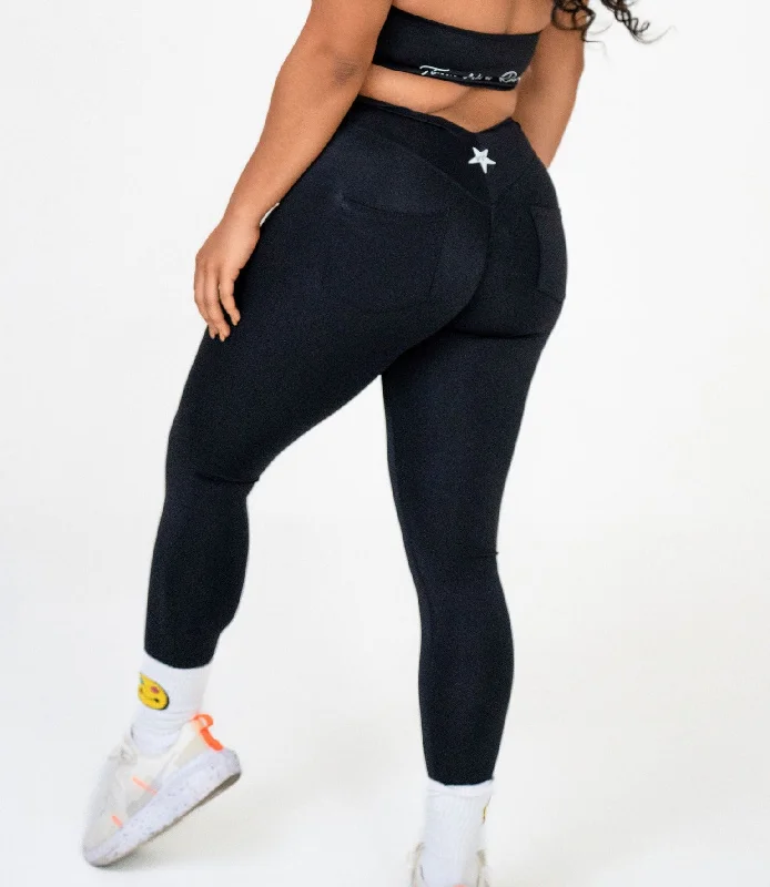 BLACK-ROCKSTAR '24- V-WAIST SCRUNCH LEGGINGS