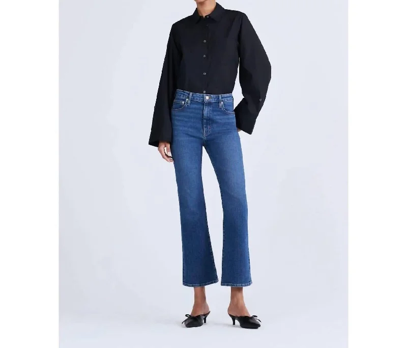 High Rise Crop Flare Jeans In Mercer