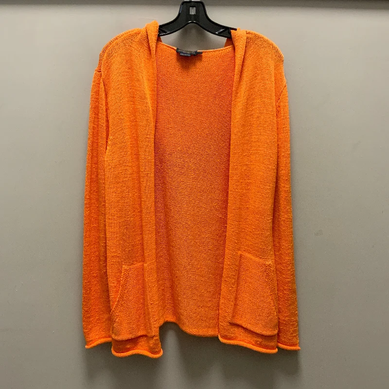 Sweater Cardigan By Pendleton In Orange, Size: M