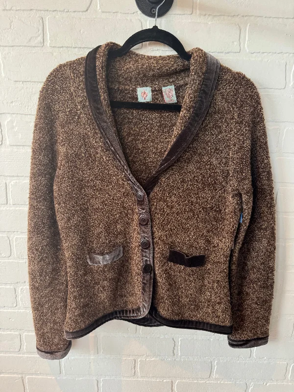 Sweater Cardigan By Clothes Mentor In Brown, Size: M