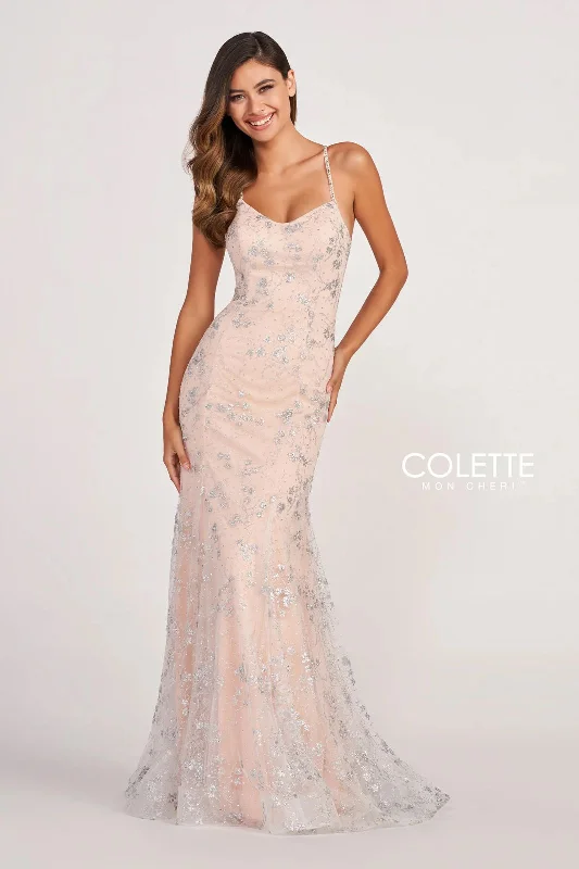 Colette CL2047 Long Beaded Formal Mermaid Prom Dress