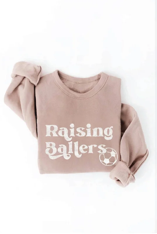 Women's Raising Ballers Sponge Fleece Sweatshirt In Tan