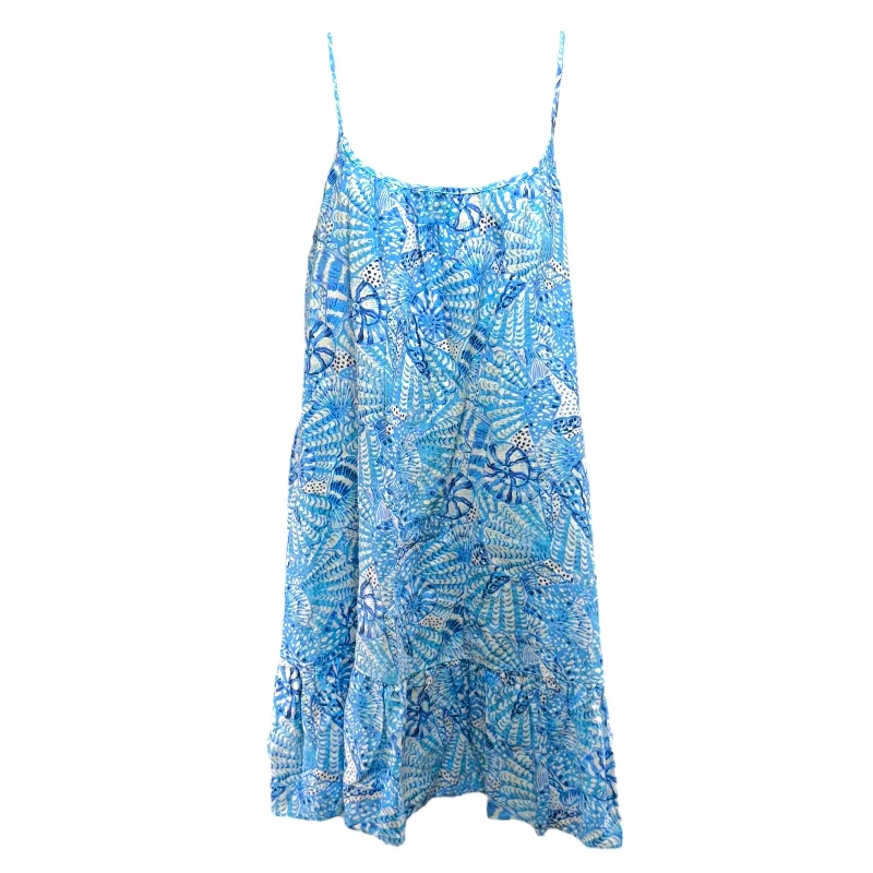 Jaydan Linen Dress Designer By Lilly Pulitzer In Amalfi Blue By The Seashore, Size: XS