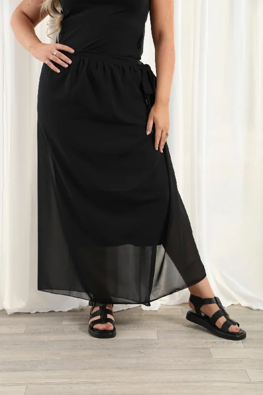 Black Chiffon Sarong