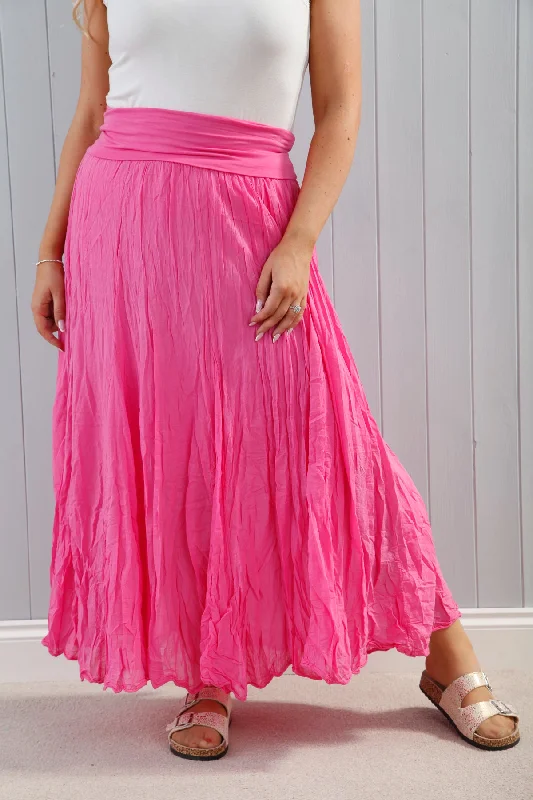 Crinkle Skirt Fuchsia