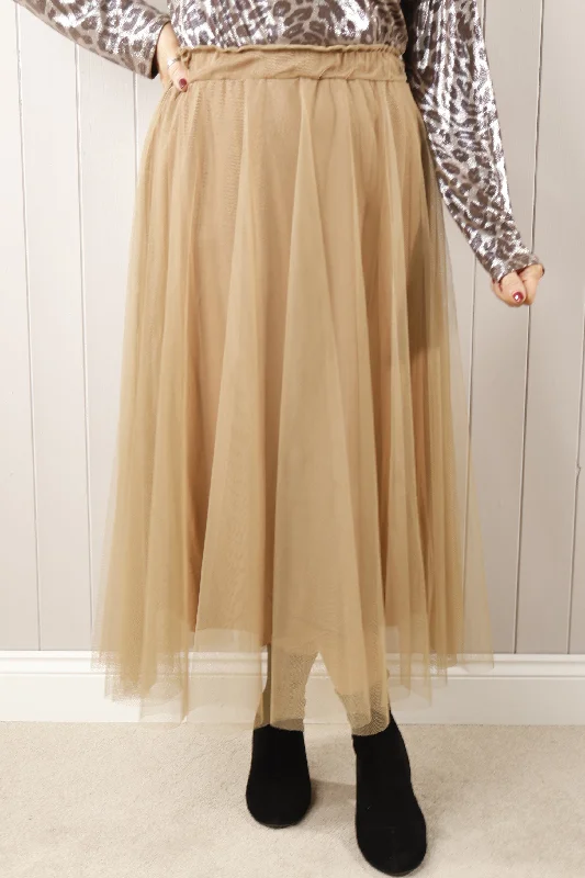 Dilly Plain net skirt  Gold