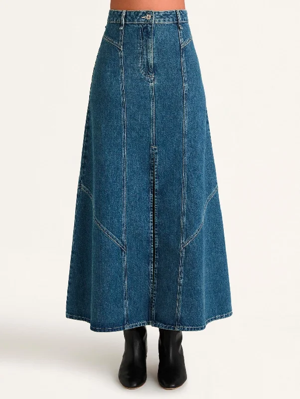 Melody Skirt in Mid-Blue Wash