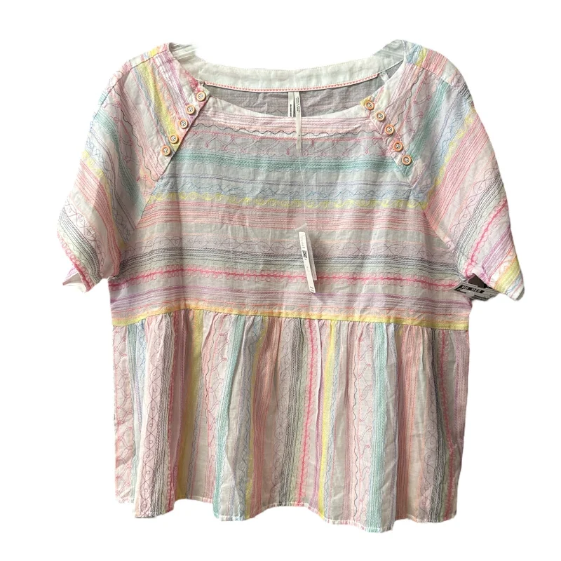 Multi-colored Top Short Sleeve Anthropologie, Size S