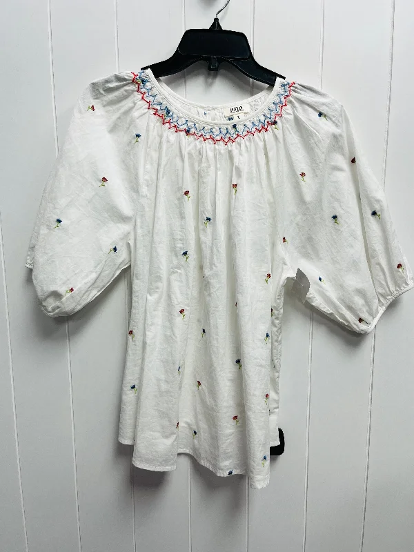 Red & White Top Short Sleeve Ana, Size Xl