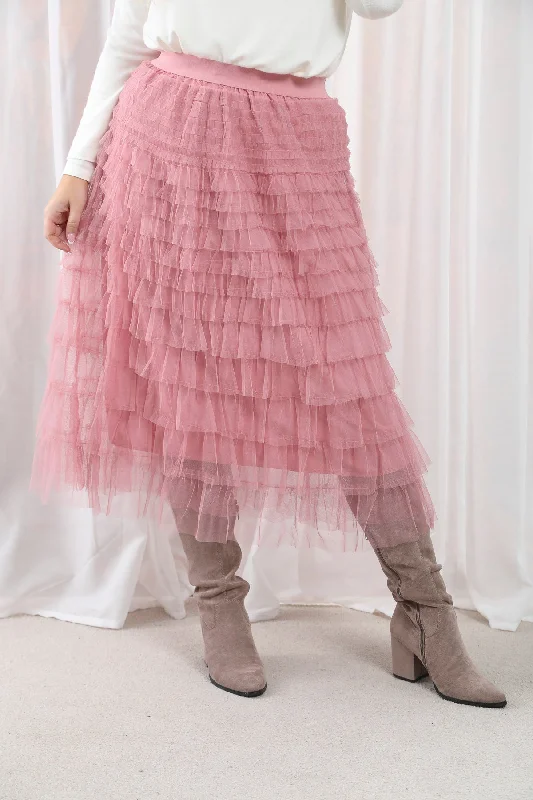 Seraphina Ruffle Skirt Rose Pink