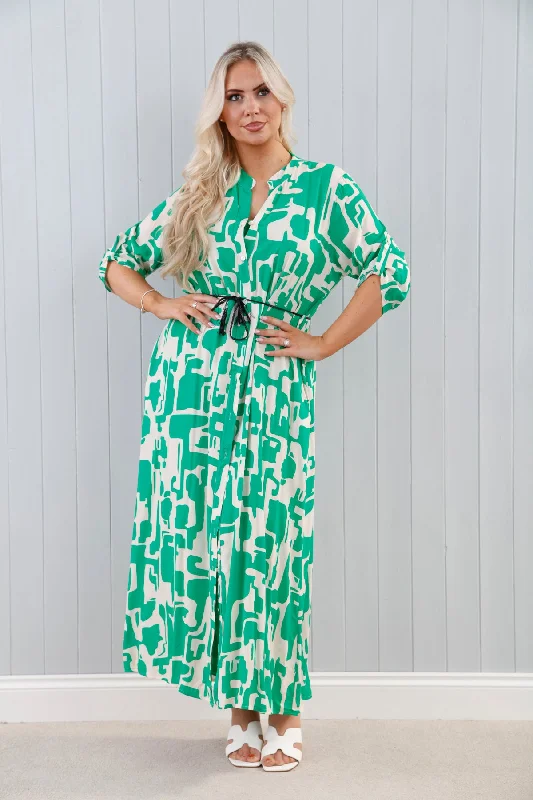 Agatha Shirt Dress Emerald