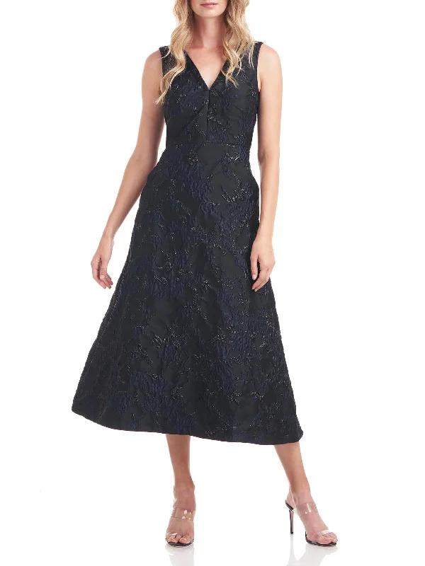 Womens Shimmer Sleeveless Evening Dress