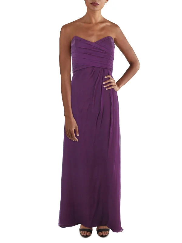 Womens Silk Sweetheart Evening Dress