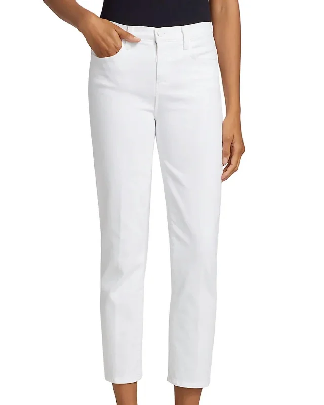 Alexia Crop Denim Jeans In Blanc