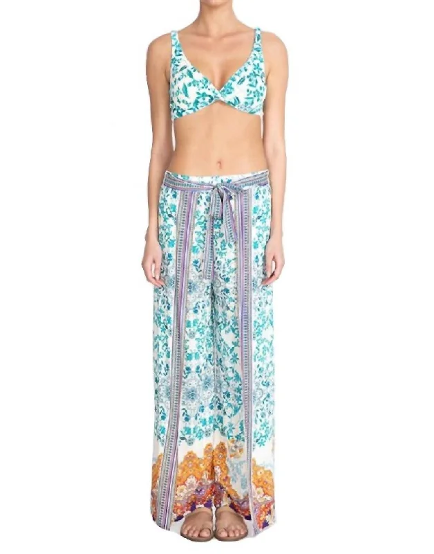 Ellyo Wrap Pant In Blue Multi