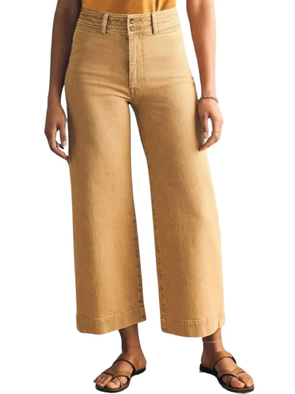 Harbor Crop Denim Pants In Gilded Sand Wash