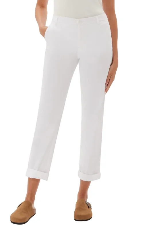 Mitchell Roll Cuff Chino Pant In White