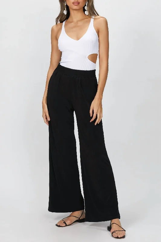 Philosophy Wide Leg Pocket Pant In Black