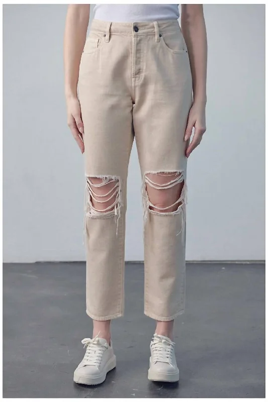 Tracey High Rise Straight Jean In Latte