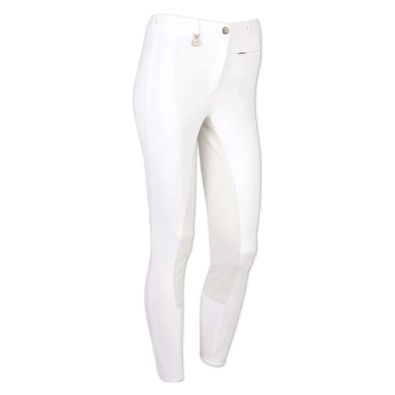 Women's Lugana Full Seat Breech Pant In Micro White