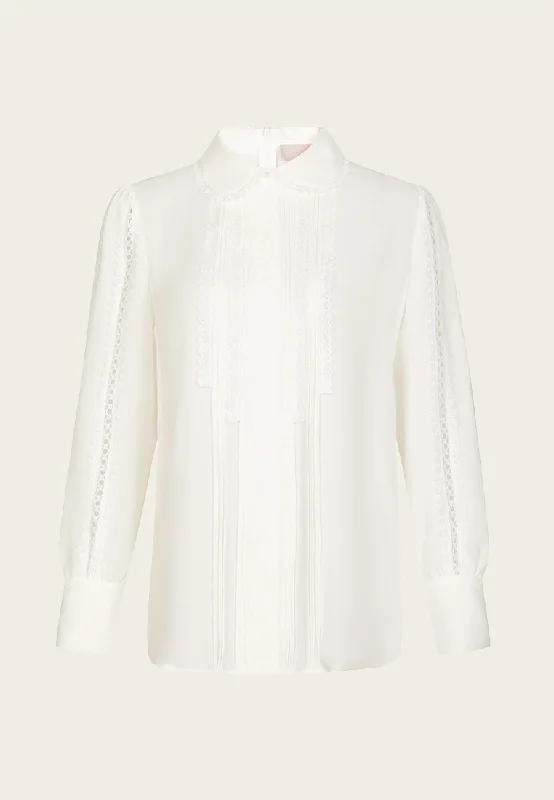 Peter Pan Collar Crepe Shirt